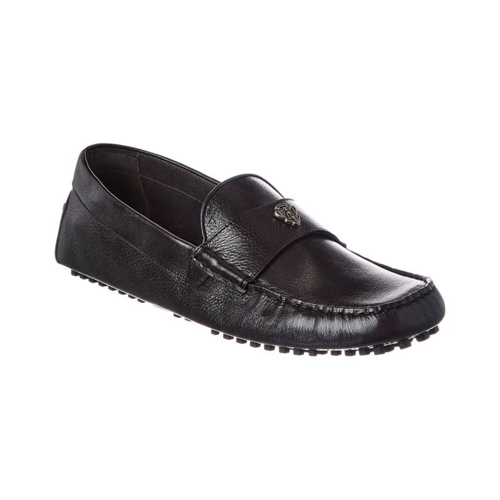 Gucci Crest Leather Driver, Black